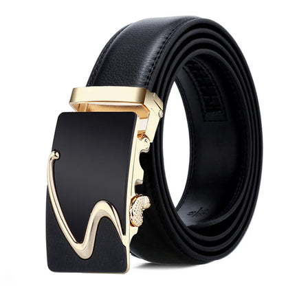 Leather Belts for Men Automatic Male Belts Cummerbunds Leather Belt Men Black Belts Cinturon Hombre