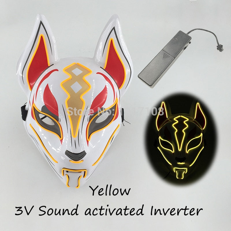 Fashion Halloween Party Mask Light Up Neon LED Mask for Halloween Carnival Party Glowing Anime Mask for Cosplay Decoration