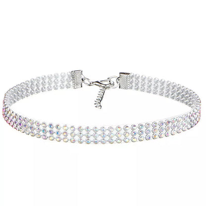 SUMENG 2024 European Style Women Bundle Neck Element Necklace Jewelry Punk Hip Hop Choker Inlay Rhinestone Collar