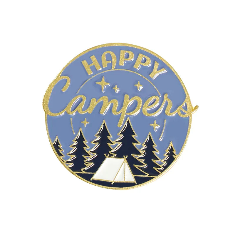 Outdoors Mountain Starry Night Enamel Pin Custom Wild Camping Hiking Brooches Bag Clothes Lapel Pin Adventure Badge Jewelry
