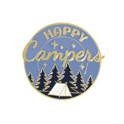 Outdoors Mountain Starry Night Enamel Pin Custom Wild Camping Hiking Brooches Bag Clothes Lapel Pin Adventure Badge Jewelry