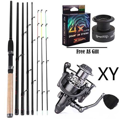 Sougayilang 3.0M Feeder High Carbon Rod Sets With 13+1BB Spinning Reel  Fishing Rod Combon Feeder Rod Combos Pesca