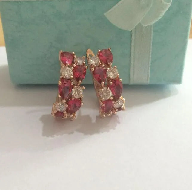 LXOEN 2022 Classic Semi-Precious Stone Stud Earrings for Women Silver Color Round Studs Ear Jewelry Brinco Bijoux