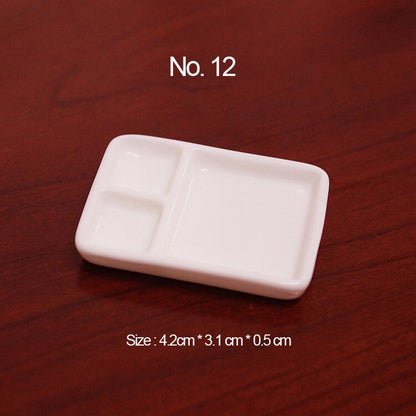 10pcs White Plate Dishes Simulation Plates Miniature Pretend Play Kitchen Toys Dinner Tableware Doll House Accessories Kids