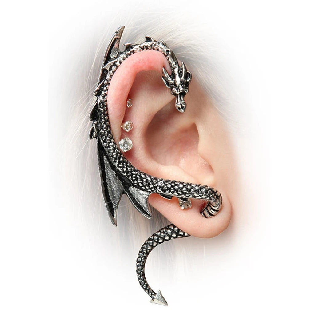 Retro Vintage Gothic Rock Punk Twine Dragon Shape Ear Cuff  Earring Earrings for Women Men  Earrings