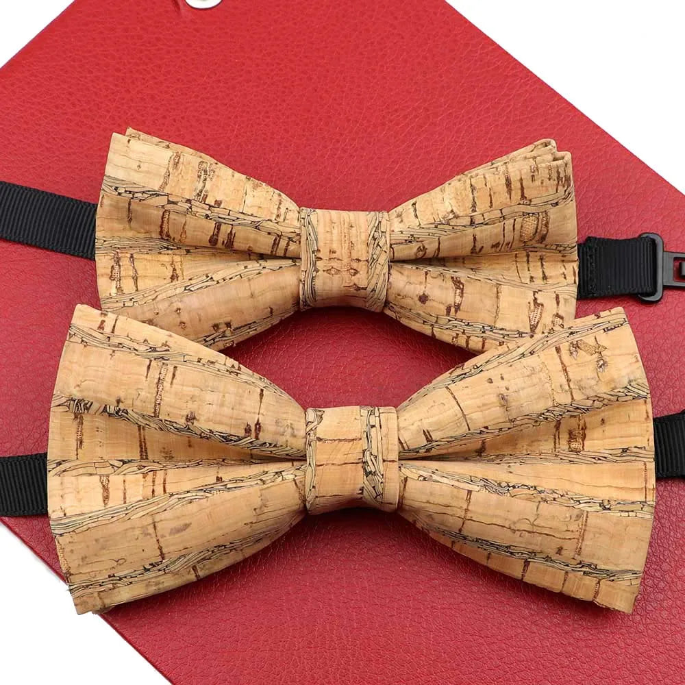 Fashion New Cork Wood Parent-Kid Bowtie Sets Fancy Adjustable Butterfly Handmade Bow Tie Wedding Party Neckwear Family Accessory