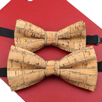Fashion New Cork Wood Parent-Kid Bowtie Sets Fancy Adjustable Butterfly Handmade Bow Tie Wedding Party Neckwear Family Accessory