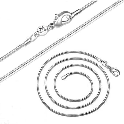 925 Sterling Silver 1mm Snake Chain Necklace for Men Silver Fashion Jewelry Women Necklace 16 18 20 22 24INCH