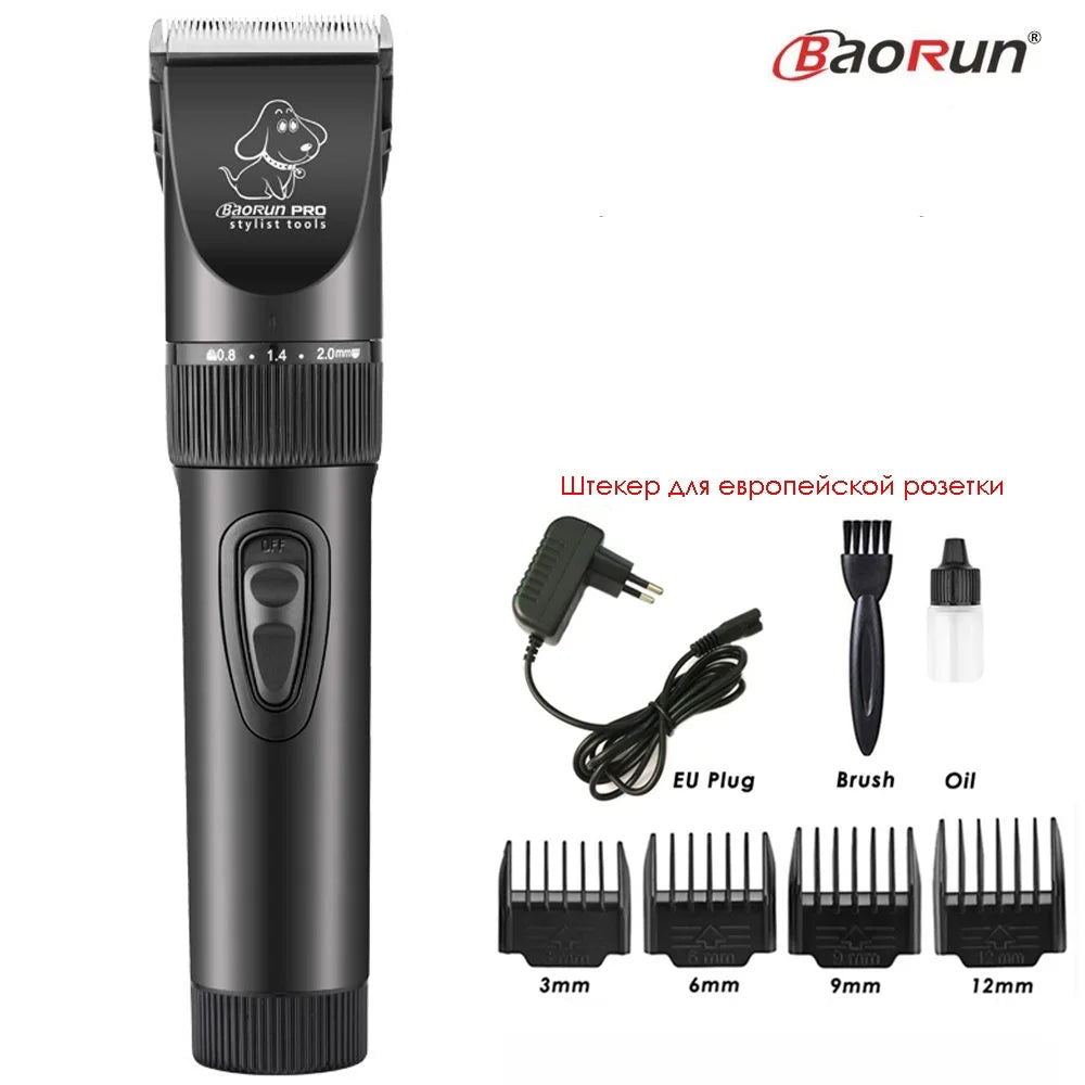 BaoRun P6 Professional Dog Hair Trimmer Rechargeable Pet Cat Grooming Clipper Shaver Low-Noise Electric Cutters Haircut Machine