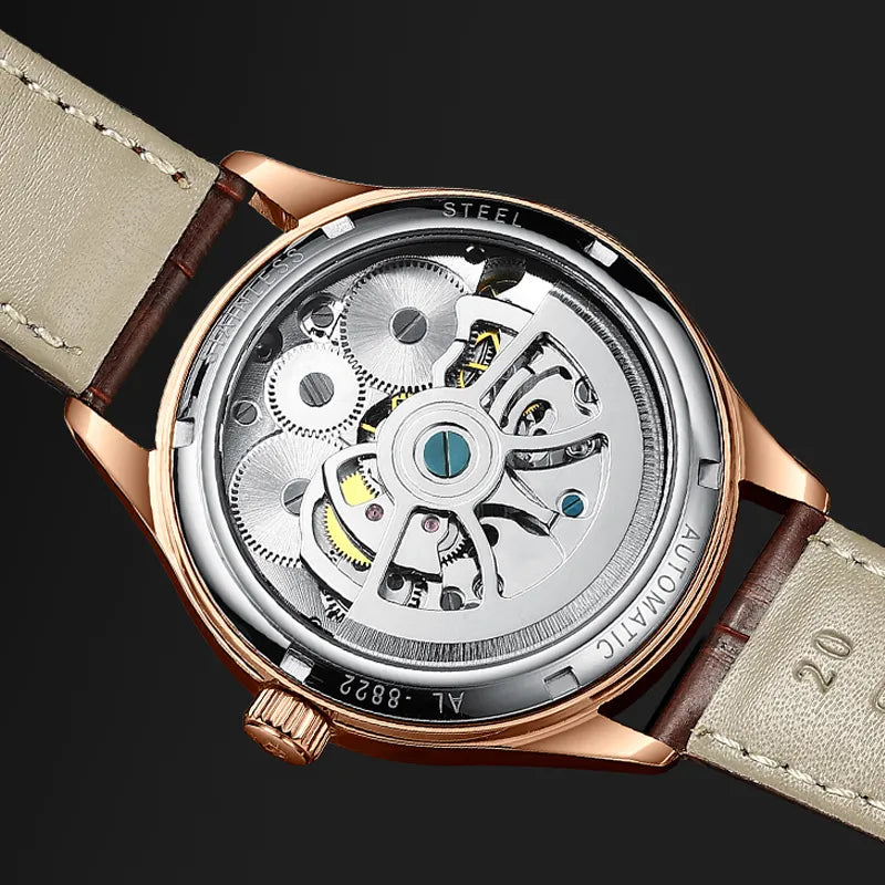 AILANG Original Design Men's Double Flywheel Automatic Mechanical Watch Fashion Leisure Business Luxury Clock