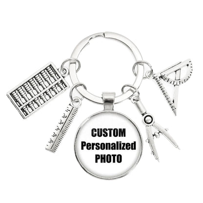 Personalized Custom Keychain Photo Mum Dad Baby Children Grandpa Parents Custom Designed Photo for Family Anniversary