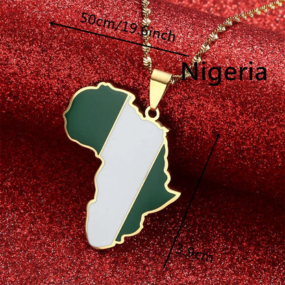 Africa Map Pendant Necklaces Heart African of Maps Jewelry Charms Gold Color Heart Map