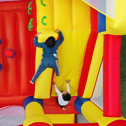 YARD Large Inflatable Bouncer Trampoline With Obstacle Slide 4*3.8*2.5M Outdoors Home Use PVC Oxford Christmas Birthday