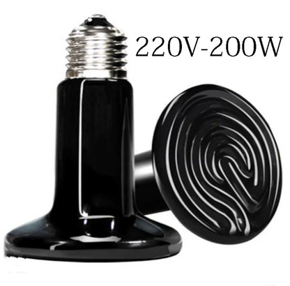 Pet Reptile Heating Lamp 25/50/75/100/150/200w Turtle Ceramic Infrared Lamp Reptile Bulb Temperature Control Equipment 110v/220v