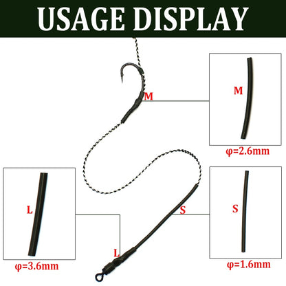 30PCS Carp Fishing Accessories Anti Tangle Sleeves Line Aligner Tube for Carp Fishing Rig Hair Ronnie Rig Terminal Tackle