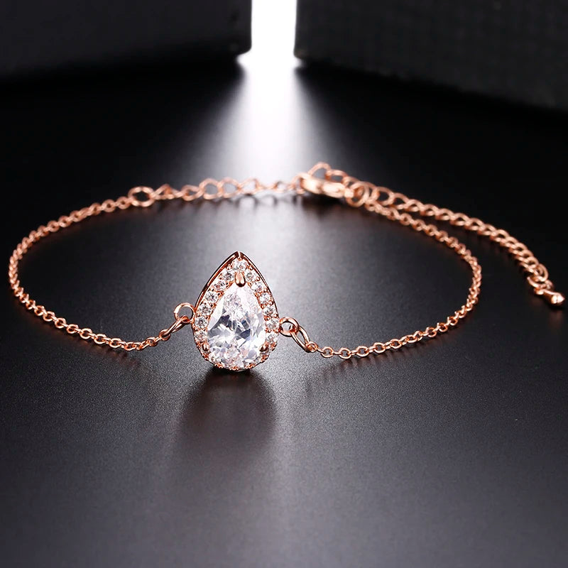 Nigerian Water Drop Cubic Zirconia Wedding Jewelry Sets Inlay Luxury Crystal Bridal Jewelry Set for Bridesmaids AS099