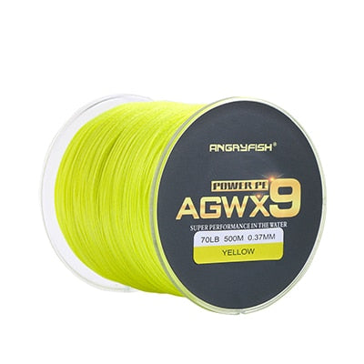 Angryfish Super Strong PE Line Braided Fishing Thread 9 Strands Weaves Braided 500m/547yd Fishing Line