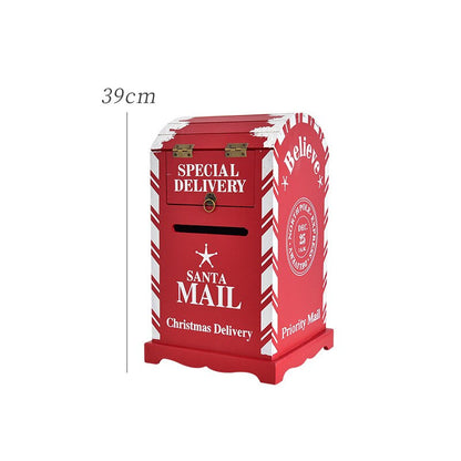 Christmas Decor Floor Letterbox Postbox Home Outdoor Wood Christmas Party Decora