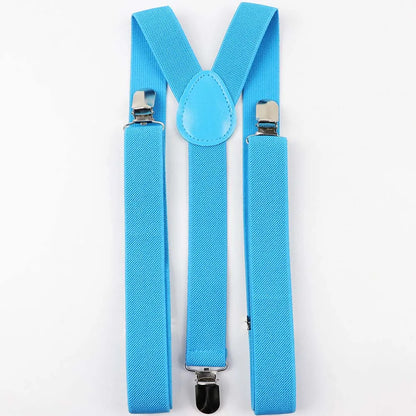 Solid Color Man's Belt Men Women Suspenders Polyester Y-Back Braces Adjustable Elastic