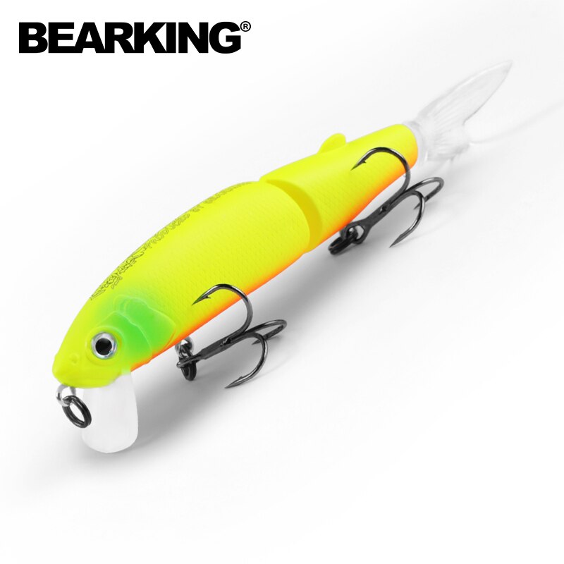 Bearking 11.3cm 13.7g  Hot Fishing Lure Minnow Quality Professional Bait Swim Bait Jointed Bait Equipped Black or White Hook