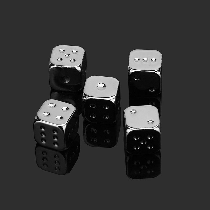 13*13mm Dice 5 PCS/Set Gold/Silver Metal Funny Dice  Standard Six Sided Decider Board Game Acessorios