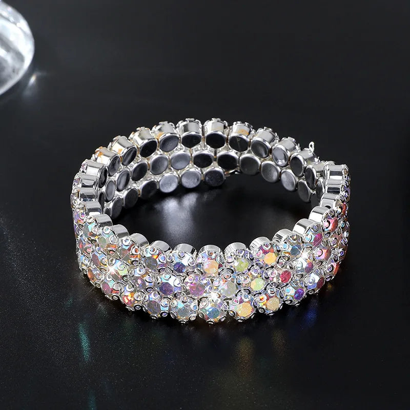 HOCOLE Fashion Gem Rhinestone Magnetic Leather Bracelets & Bangles Bohemian Handmade Multilayer Wrap Jewelry Women Pulseira