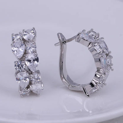 LXOEN 2022 Classic Semi-Precious Stone Stud Earrings for Women Silver Color Round Studs Ear Jewelry Brinco Bijoux