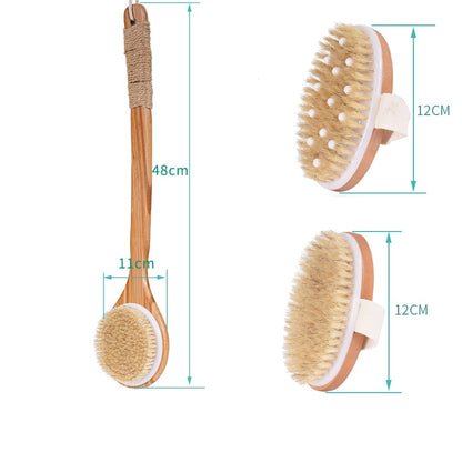 TREESMILE Natural Bristle Bath Brush SPA Woman Man Skin Care Dry Body Brush D40