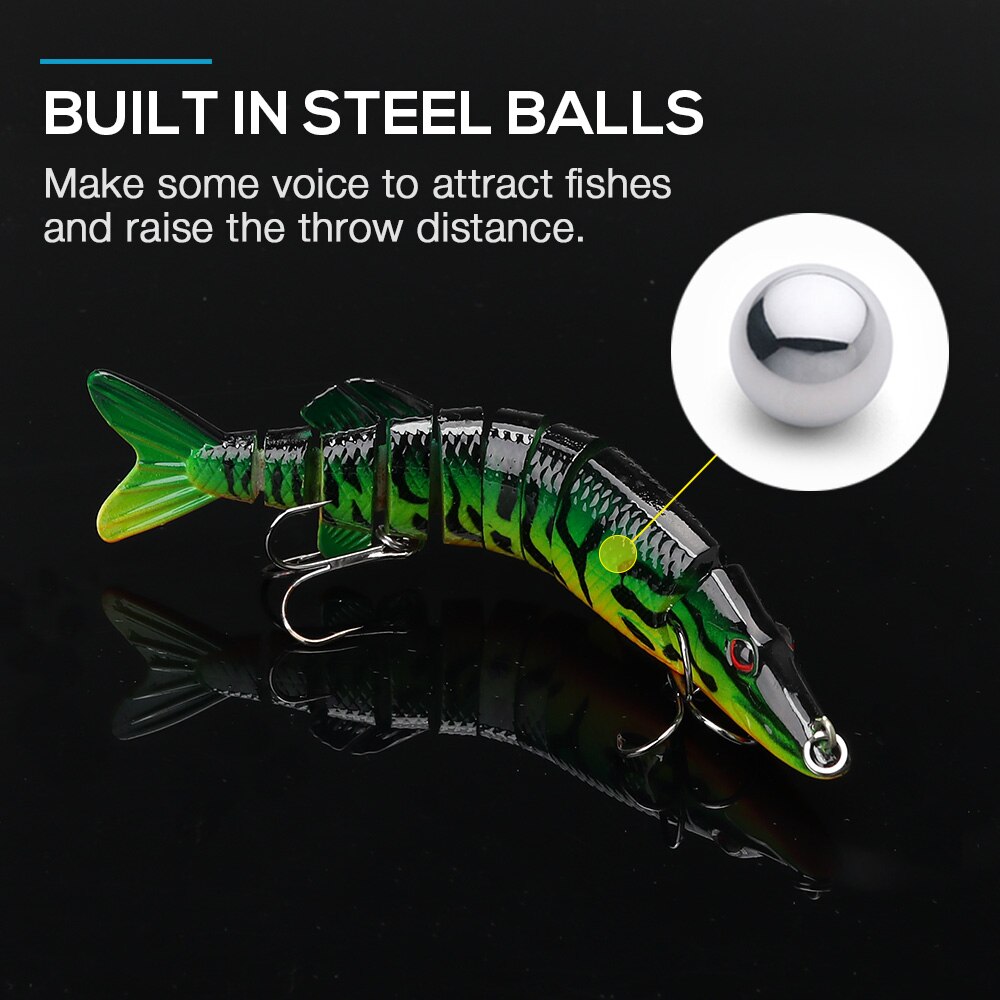 VTAVTA Artificial Pike Lure Bait Multi Jointed Bait 12.5cm 20g Lifelike Crankbaits Fishing Wobblers Swimbait Sea Fishing Lure