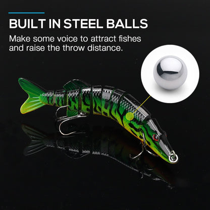VTAVTA Artificial Pike Lure Bait Multi Jointed Bait 12.5cm 20g Lifelike Crankbaits Fishing Wobblers Swimbait Sea Fishing Lure