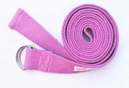 D-Ring Handwoven Cotton Yoga Strap - 6'