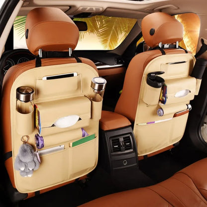 2022 New Car Seat Back Storage Organizer Bag Universal PU Leather Multifunction Storage Box Stowing Tidying Pocket Auto Styling