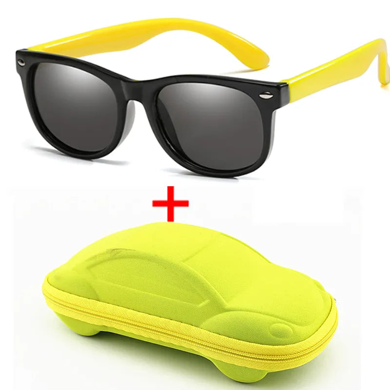 WarBlade Children Polarized Sunglasses Boys Girl Baby Silicone Safety Kids Sun Glasses 100% UV400 Eyewear Child Oculos With Case