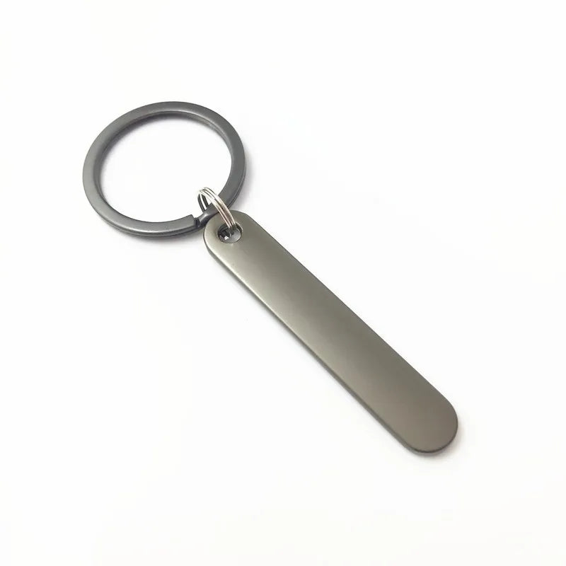 Custom Phone Number Logo Name Keychain Women Men Car Key Ring Laser Engraveing Key Chain Stainless Steel Personalized