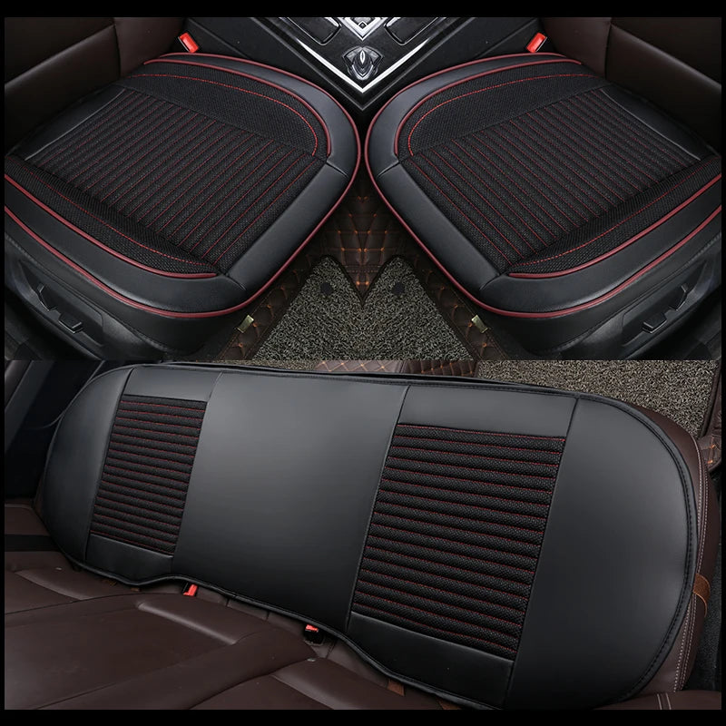 3D Leather Flax Car Seat Cover Cushion  Front Rear Protector for VolksWagen Passat Toyota Honda Ford Chevrolet Mazda Peugeot KIA