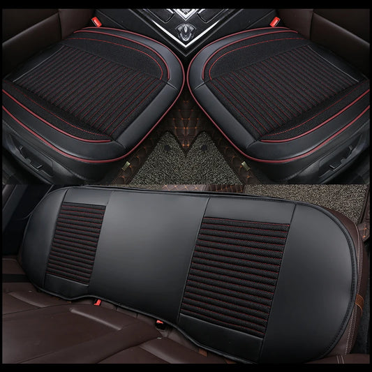 3D Leather Flax Car Seat Cover Cushion  Front Rear Protector for VolksWagen Passat Toyota Honda Ford Chevrolet Mazda Peugeot KIA