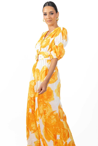 Verona Maxi Women's Floral Dress Yellow