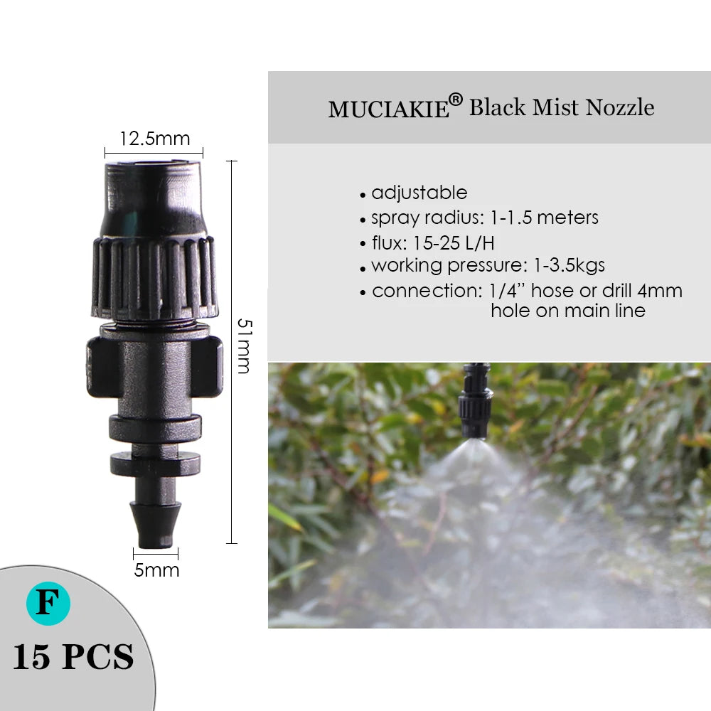 MUCIAKIE Variety Style Adjustable Irrigation Sprinkler Garden Emitters Stake Dripper Micro Spray Rotating Nozzle Watering Arrow