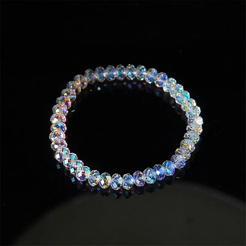 New Artificial Austria Crystal Bracelet Fashion Shiny Stone Beads Elasticity Rope Strand Bracelets for Women Jewelry