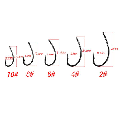 100pcs Coating High Carbon Stainless Steel Barbed Carp Fishing Hooks Pack With Retail Original Box 8003