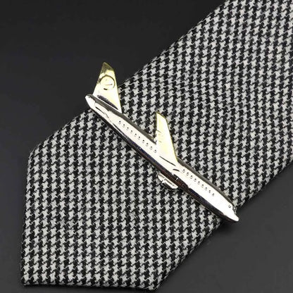 1 Piece Chrome Stainless Glasses Car Airplane Fork Spoon Shape Metal Tie Clip for Men Necktie Clips Pin for Mens