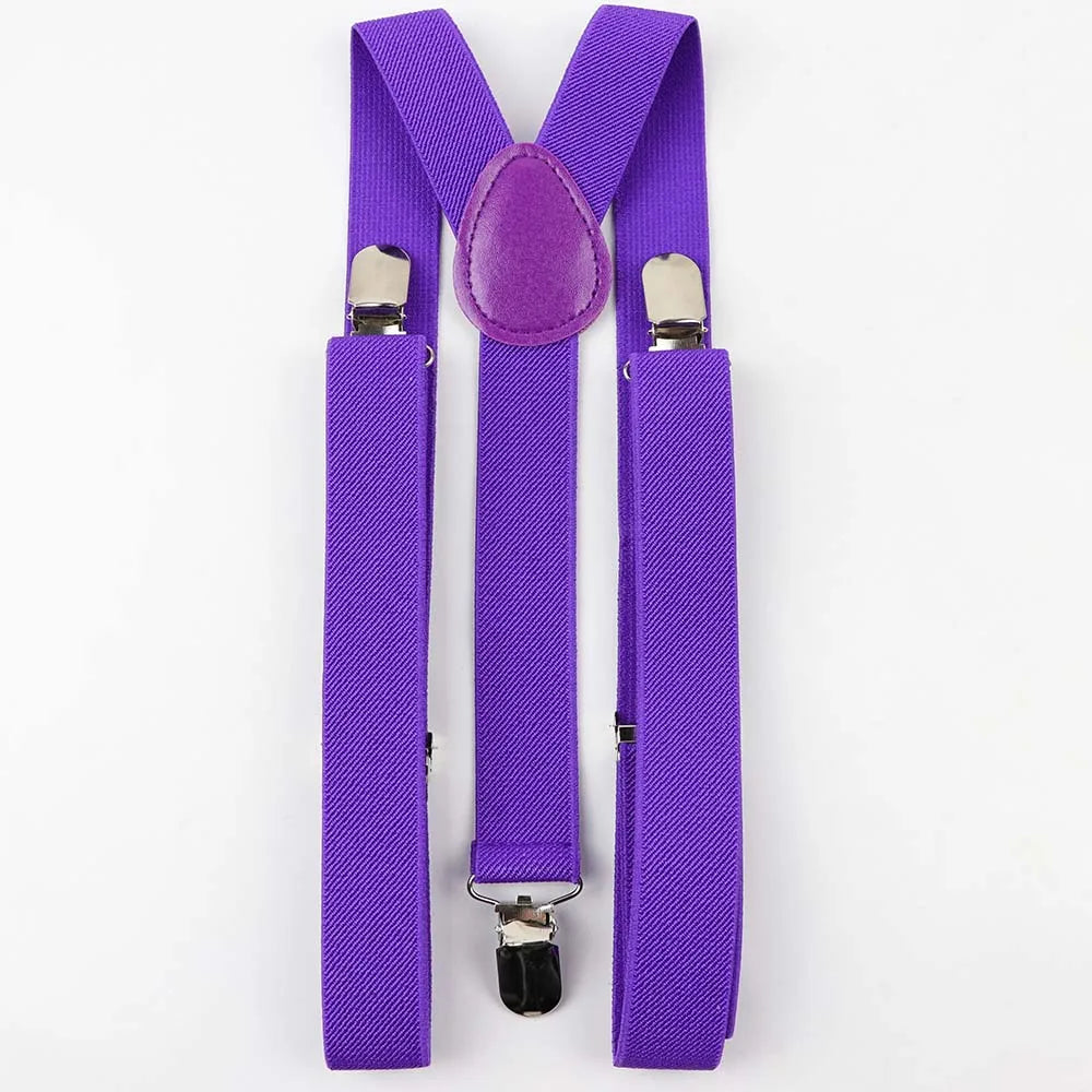 Solid Color Man's Belt Men Women Suspenders Polyester Y-Back Braces Adjustable Elastic