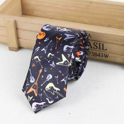 Men's Fashion Neckties Helloween Festival Christmas Tie Soft Designer  Character Necktie Music Score Piano Guitar