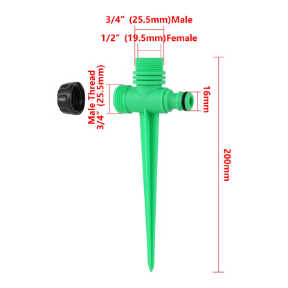 Double Outlet Impact Rocker Sprinkler Nozzle 360 Degree Rotary Jet Agricultural Garden Irrigation Sprinklers 1/2" Male Thread