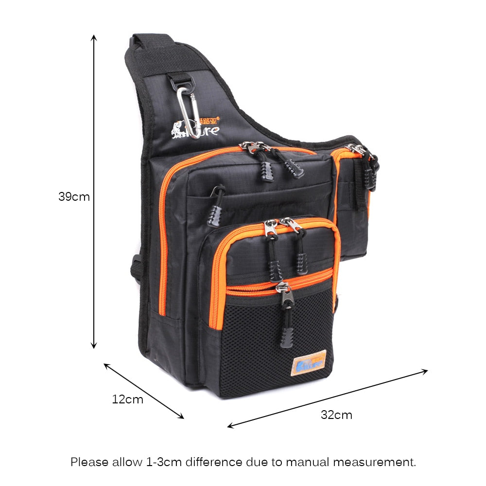 Ilure Waterproof Fishing Bag Multifunction Men Canvas Carp Fishing Reel Lure Bag 32*39*12CM Fishing Reel Lure Waist Tackle Bag