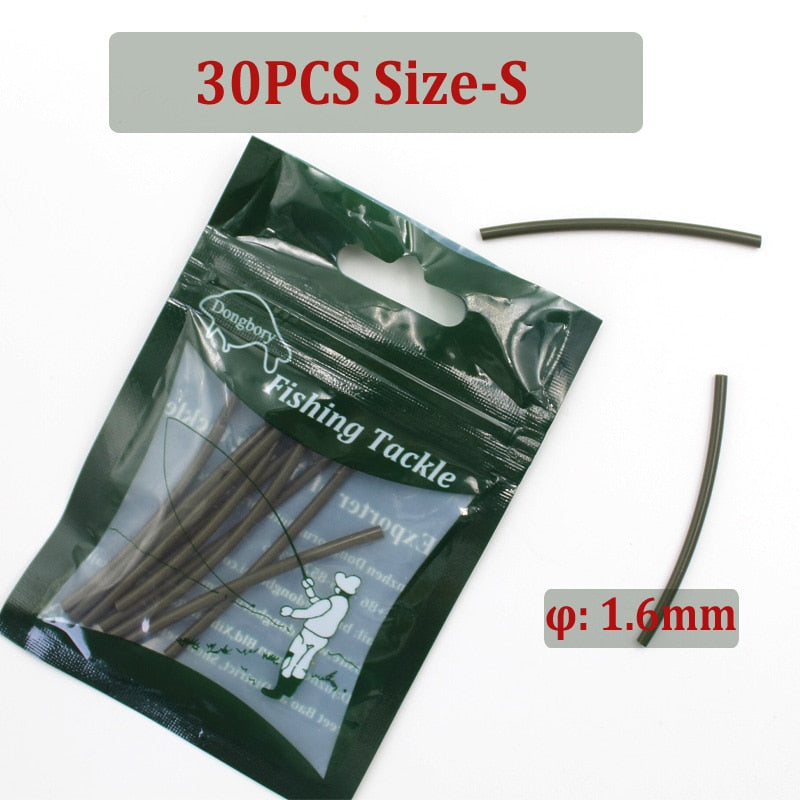 30PCS Carp Fishing Accessories Anti Tangle Sleeves Line Aligner Tube for Carp Fishing Rig Hair Ronnie Rig Terminal Tackle