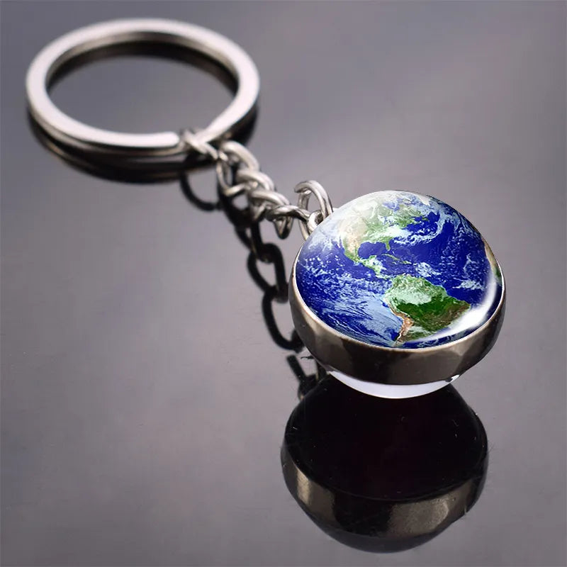 Vintage World Map Keychain Globe Earth Pendant Key Chain Americas Europe Australia Map Keychain Keyfob Christmas