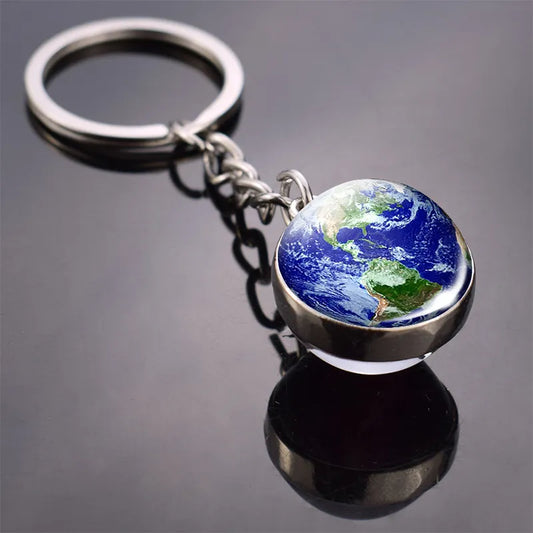 Vintage World Map Keychain Globe Earth Pendant Key Chain Americas Europe Australia Map Keychain Keyfob Christmas