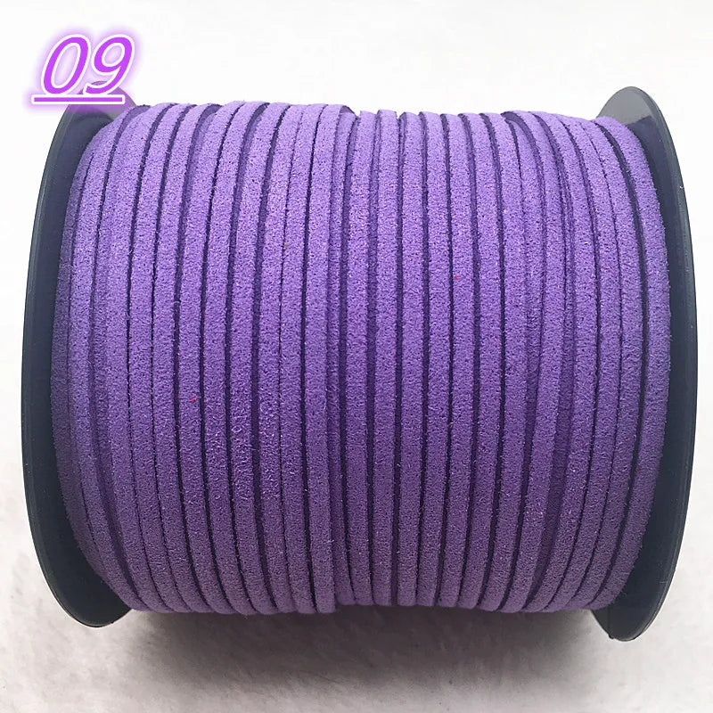 NEW 5yards/Lot 3mm Double Sided Suede Braided Cord Korean Velvet Leather Handmade Beading Bracelet Jewelry String