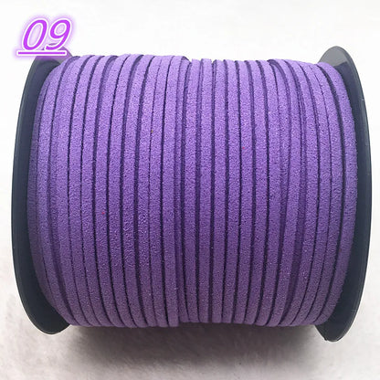 NEW 5yards/Lot 3mm Double Sided Suede Braided Cord Korean Velvet Leather Handmade Beading Bracelet Jewelry String